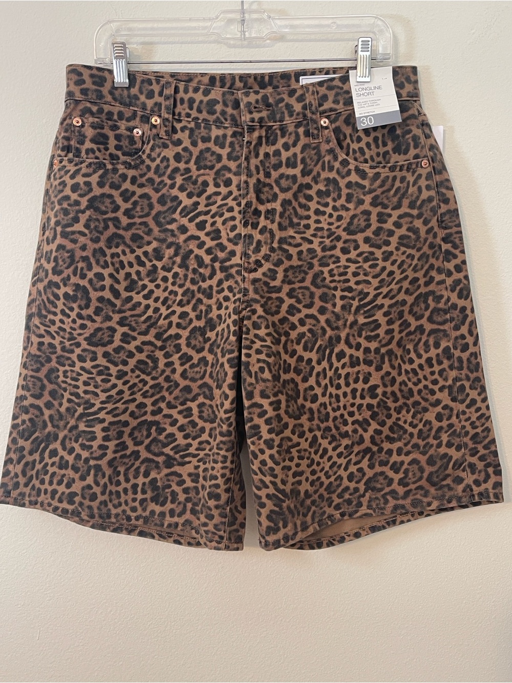NWT GAP Denim Leopard Longline Shorts